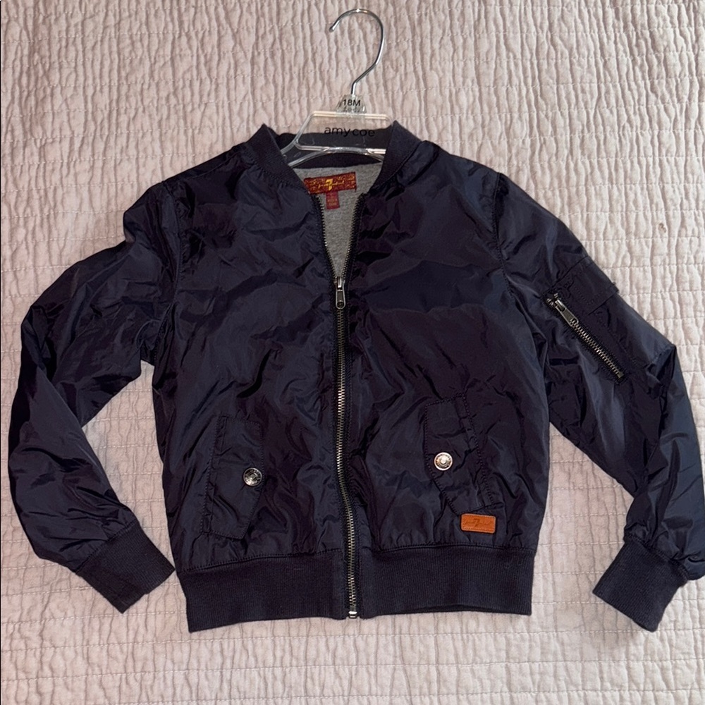 Kids Seven for all Mankind kids Navy lightweight Bomber Jacket Size 5